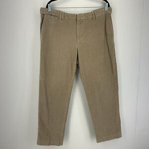 Lands End Mens 40x28 Corduroy‎ Pants Traditional Fit Adjustable Waist Preppy Tan